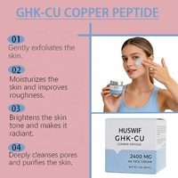 Crème pour le visage au peptide de cuivre GHK-Cu, personnalisable avec logo, bleu, anti-rides, réparatrice, éclaircissante, vente en gros, pour le soin du visage