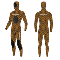 DIVESTARCamo Combinaison de plongée 2 pièces à capuche et à manches longues en néoprène respirant et imperméable pour hommes, 3mm, corps complet