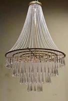 Lustre suspendu de plafond de rideau de perles de cristal acrylique lumière LED pour la décoration de salle d'événement de fête de mariage