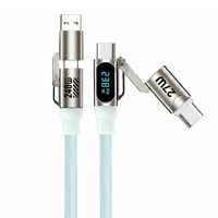 Cable de Carga Rápida 4 en 1 con Pantalla Digital, Carcasa de Zinc Personalizada, USB Tipo C, 100W 27W, para Computadora, Nailon, Fábrica de Guangdong, OEM