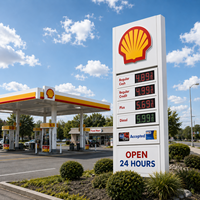 Panneau de signalisation personnalisé pour prix de carburant, affichage numérique LED pour station-service, totem d'affichage de prix avec structure en acier galvanisé, fabricant