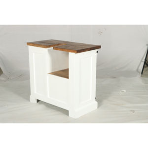 Mueble Muro Blanco y de Madera Natural con Puerta Corredera y Estante Abierto para Almacenamiento - Product Image 6