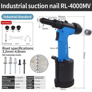 Riveteuse <span class=keywords><strong>pneumatique</strong></span> haute vitesse et faible bruit RL-4000MV 3,2-4,8 mm, compatible avec tous les matériaux pour la production en série et l'installation de conduits CVC - Product Image 5