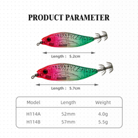 NOUVEAU OEM 52mm/57mm Jigs de pêche au calamar, leurres coulants pour poissons d'eau salée et brochet, conception EGI pour poulpe et seiche