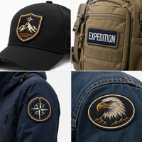 Écussons thermocollants personnalisés en tissu sergé brodé, faible MOQ, échantillonnage rapide, logo sur mesure pour vêtements, chapeaux, sacs