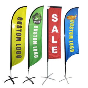 12Ft Rectangle Beach Flag Outdoor Full Color Exhibition Event - Product Image 1