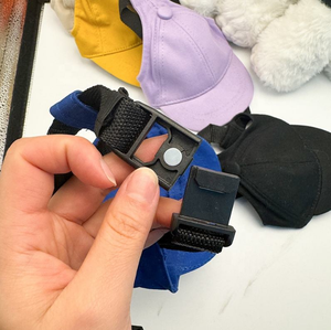 Verstellbare Visier kappe aus Polyester-Leinwand für Hunde Outdoor-Sport-Haustier hüte mit Ohr löchern Markenlogo Modisches Baseballkappen-Design - Product Image 6