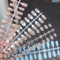 Faux ongles français personnalisables XS/S/M, 30 pièces/rangée, forme amande courte, couleur unie, à presser, fournisseur d'ongles artificiels