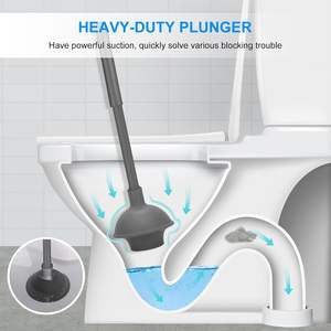 Ensemble brosse et déboucheur WC mural avec support, brosse de nettoyage WC en silicone suspendue - Product Image 3