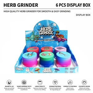 Round Zinc Alloy <b>Herb</b> <b>Grinder</b> 4-Layer With Custom Art Design For Dry <b>Herb</b> Grinding - Product Image 1