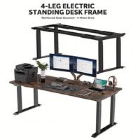 Meubles de bureau ergonomiques, bureau intelligent à hauteur réglable électriquement, avec 4 pieds, 4 moteurs, cadre de bureau debout