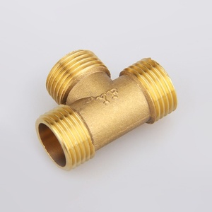 Raccord en T à trois voies à filetage extérieur en laiton, à serrage rapide, résistant à l'huile, épaissi, entièrement en <span class=keywords><strong>cuivre</strong></span> - Product Image 3