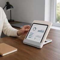 Support de livre compact P29 avec base triangulaire stable et fonction de télécommande, idéal pour les bureaux, les magasins de cadeaux, les tablettes et l'écriture.