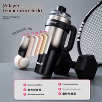 Offre Spéciale – Tasse Thermos Isotherme en Acier Inoxydable 304 Grande Capacité avec Paille, Revêtement Céramique Intérieur, Isolation Thermique 36 Heures
