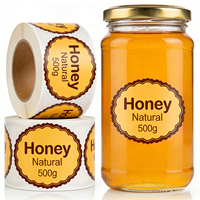Étiquette personnalisée découpée sur mesure pour pot de miel, autocollant adhésif en feuille d'or avec abeille pour bouteille de miel pur, pour apiculture, marque de premier plan PT