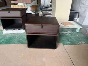 Table de chevet Disen moderne de haute qualité avec possibilité de rotation Table de chevet double en bois massif Support personnalisé - Product Image 2