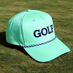 Custom Sporty Nylon Fabric Baseball Rope Golf Hats Laser Cut Hole Embroidery Logo Waterproof 5 Panel Unisex Injae Vina - Product Image 3