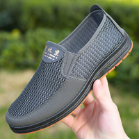 Chaussures décontractées pour hommes, essentielles pour les voyages, en tissu respirant, doublure en coton, semelle souple, à enfiler, style papa, fourniture directe d'usine