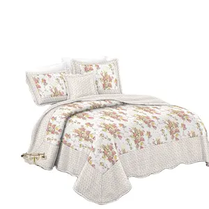 Conjunto de edredon para quarto, conjunto de cama com lençóis estampados de luxo, colcha, conjunto de 3 peças