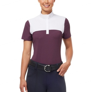Fabricant de vêtements d'équitation respirants à manches courtes en patchwork personnalisé, à séchage rapide - Product Image 1