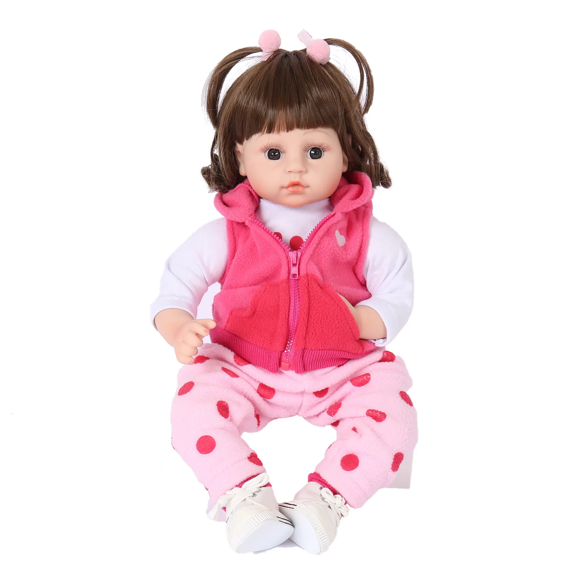 Silikon Vinyl gewichtete Körper faser Haar Geburtstags geschenk Reborn Baby Doll 18 Zoll lebensechte Neugeborene