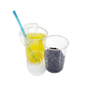 Custom Plastic Cup Cups Custom Printed Clear Transparent Disposable PP PET Plastic Cup With Lid Disposable Smoothies Juice Cups