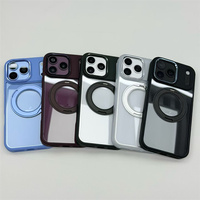 Coque de téléphone magnétique transparente couleur originale avec support pour iPhone 17 18 Pro Max, pour iPhone 18 Pro, nouveau modèle bleu