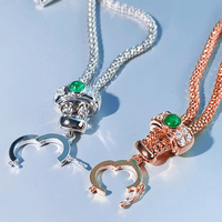 Collier en laiton doré italien, chaîne rétractable popcorn pour femme