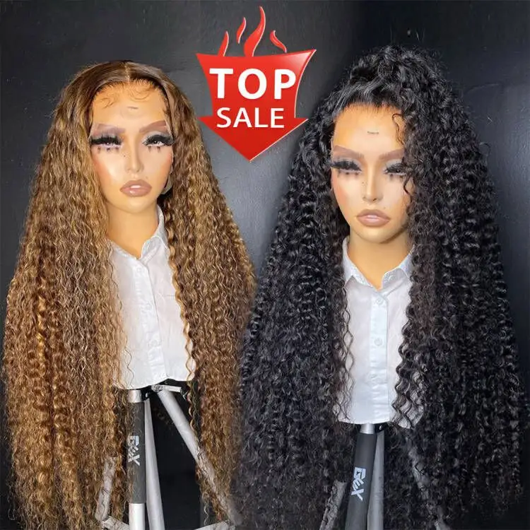 Wholesale 40 Inch Transparent Lace Wig For Black Women,Lace front Deep Wave Wig Human Hair,Swiss 13x4 13x6 Hd Lace Frontal Wig