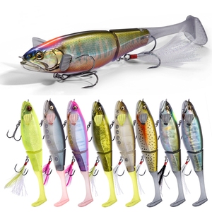 <span class=keywords><strong>Leurre</strong></span> de pêche articulé TOPRIGHT MJ242 6,3 po 1-1/4 oz à flottation lente avec queue souple en élastomère et ailerons de freinage pour achigan et brochet - Product Image 3