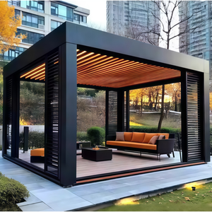 Pergola extérieure <span class=keywords><strong>en</strong></span> aluminium à toit à lames orientables 3x6m, 4x6m, 6x3m, 6x4m, 8x4m - Product Image 2