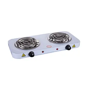 Pabrik Oem Pemasak Hotplate Ganda Elektrik, Kompor Hob 2000W 1000W 110V 220V 127V dengan 2 Elemen Pemanas Koil Baja