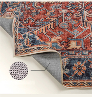Benyi Bestseller Persisches Design Bedruckter Polyester-Teppich 9x12 Flächenteppich Maschinenwaschbar Fleckresistent Rutschfest Wohnzimmer