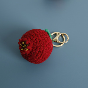 Trinkets Crocheting Yarn <b>Crochet</b> Fruits Pomegranate Keychain Handmade Knit Knitted <b>Kit</b> <b>Crochet</b> Fruit Purse Bag Charm Keyring Toy - Product Image 4
