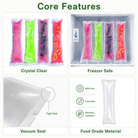 JIJID Vente en gros de sacs sous vide transparents à trois soudures latérales sans BPA pour glaces, sucettes glacées et fruits congelés