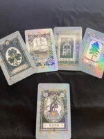 Jeu de cartes de tarot holographiques imprimées en espagnol, Oracle, inspirant des affirmations positives, jeu de cartes de tarot personnalisées en papier, guide du roi