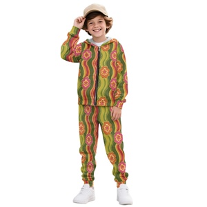 Vendita calda 1 modello personalizzato con stampa floreale 2 pezzi <span class=keywords><strong>felpa</strong></span> Tie-dye con cappuccio Set <span class=keywords><strong>felpa</strong></span> e <span class=keywords><strong>pantaloni</strong></span> della tuta per bambini - Product Image 3