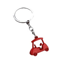 Porte-clés de voiturette de golf 3D créatif en alliage de zinc avec logo personnalisé, léger, cadeau pour activités de plein air