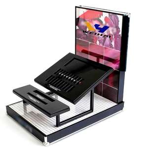 Exhibidor de Maquillaje Acrílico Moderno con Porta Letreros, Exhibidor de Cosméticos con Logotipo Personalizado para Salón de Belleza - Product Image 1