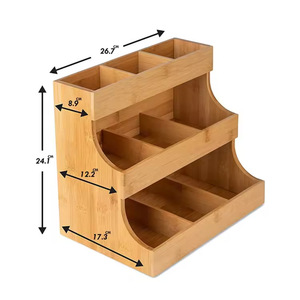 กล่องใส่ถุงชาไม้ไผ่ 9 ช่อง กล่องเก็บของแบบพกพาสำหรับกาแฟและชา - Product Image 2
