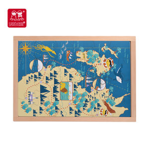 Puzzle de <span class=keywords><strong>carte</strong></span> au trésor en bois de jouet éducatif d'enfants tôt d'enfants pour le bambin - Product Image 4