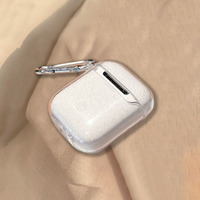 Étui pour écouteurs Air Pods 4 Pro2/Pro3, transparent, souple, motif cœur en relief, rose amour