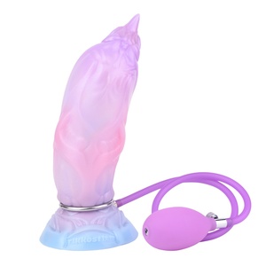 Fantasy Inflatable Silicone <b>Dildo</b> with Monster Texture Gradient Color Soft Realistic Feel Adult Sex Toy for Men & Women - Product Image 3