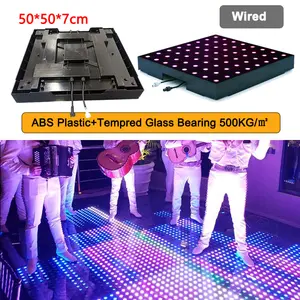 Wired Digital LED Video Dance Floor Tempered Glass With Remote Control For Stage Lighting
