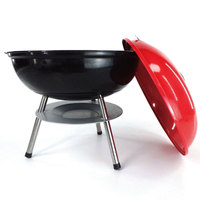 Bouilloire portable en acier et métal de 14 pouces Barbecue à charbon de bois Style premium léger pour le camping et les voyages