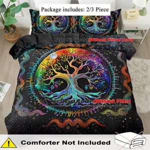 Toptan <span class=keywords><strong>3</strong></span> parça ay renkli ağaç nevresim Set ev otel yatak odası yorgan kapak yastık ile - Product Image 5