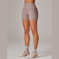 Short de sport personnalisé pour femmes Short de yoga chaud pour cyclisme Short de motard 4 "à taille haute pour femme absorbant la sueur