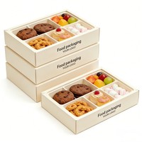 Boîte à biscuits carrée/ronde biodégradable avec séparateur, matériau alimentaire sûr, conteneur cadeau pour biscuits, recyclable, facile à plier, boîte à gâteaux et à en-cas