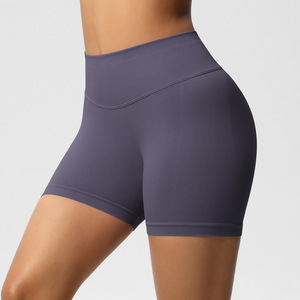Shorts de sport sans couture pour femmes, taille haute, effet ventre plat, rehaussement des fesses, extensibles et doux, pour fitness, course et yoga, vente en gros, OEM ODM - Product Image 6