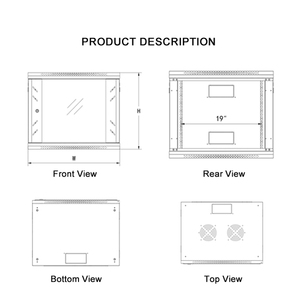 Armoire réseau murale WSX <span class=keywords><strong>19</strong></span> <span class=keywords><strong>pouces</strong></span> 4U/6U/<span class=keywords><strong>9U</strong></span>/12U démontable, boîtier métallique pour serveur réseau - Product Image 6